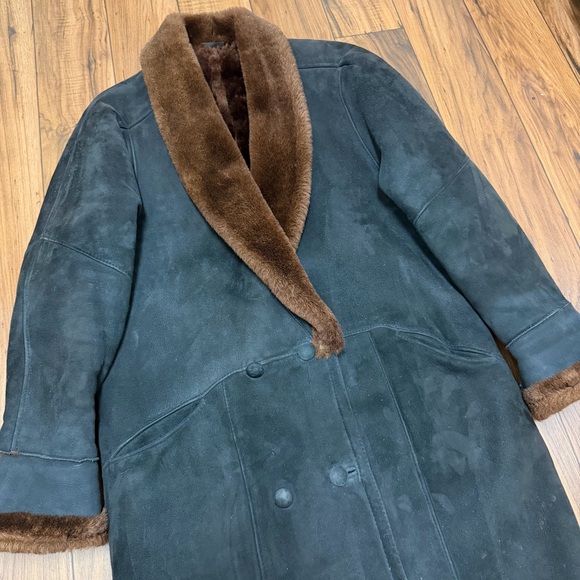 Vtg Clifford Michael Sheepskin Long Rancher Coat Oversized Canadian Adult Medium - Picture 3 of 15
